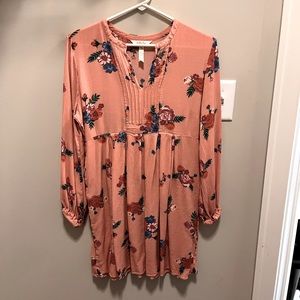 Matilda Jane pink floral empire waist puff-sleeve dress size Small